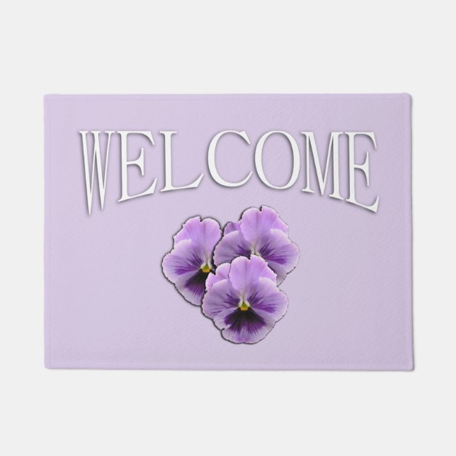 Pansy Welcome Doormat (Front)