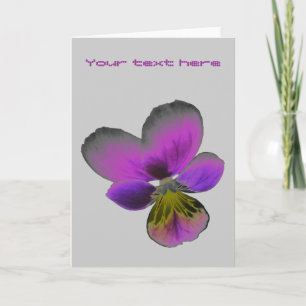 Pansy Wild Dark Purple Custom Greeting Card