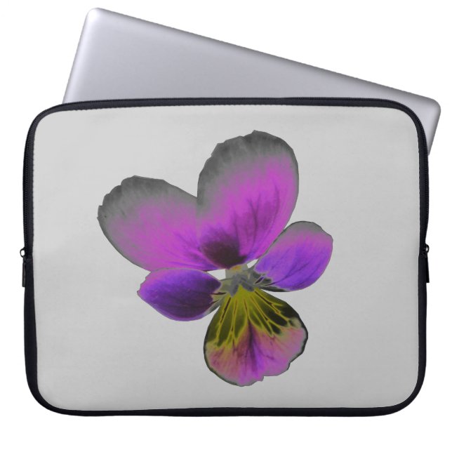 Pansy Wild Dark Purple Laptop Bag (Front)