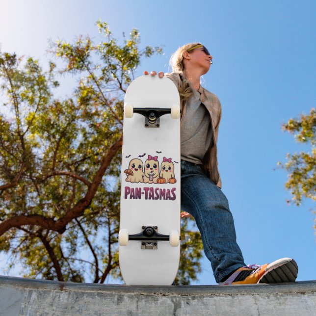 Pantasmas Funny Ghost Groovy Retro Halloween Skateboard (Outdoor 1)