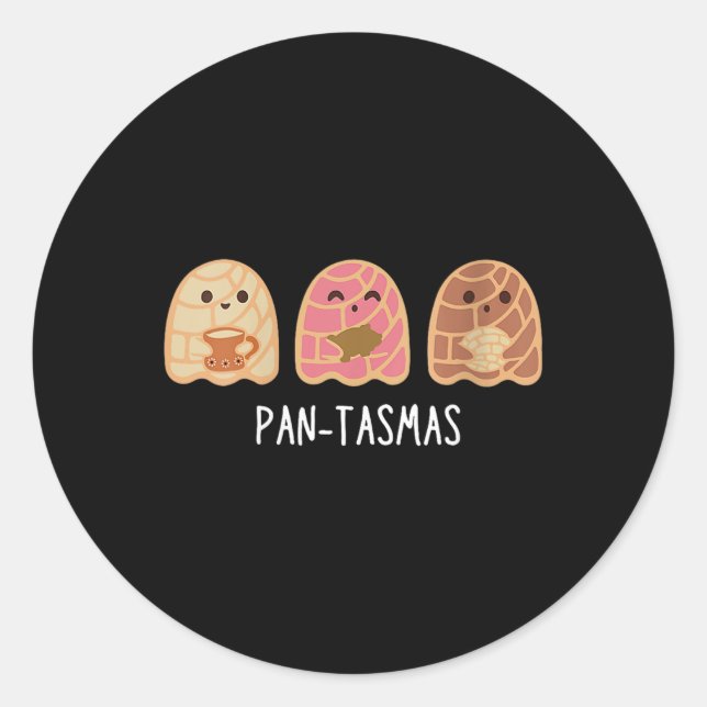 Pantasmas Ghost Funny Spooky Conchas Mexican Ghost Classic Round Sticker (Front)