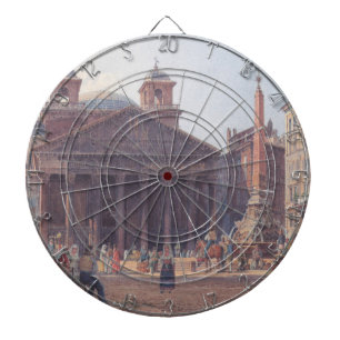 Pantheon and Piazza della Rotonda in Rome, Italy Dartboard