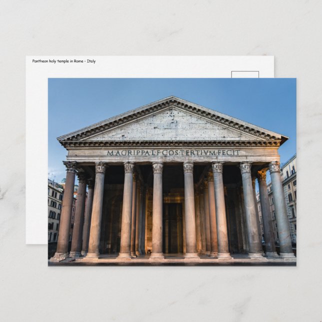 Pantheon holy temple at dawn - Rome, Italy Postcard (Front/Back)