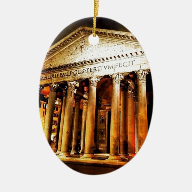 Pantheon In Rome Ceramic Tree Decoration (Front)