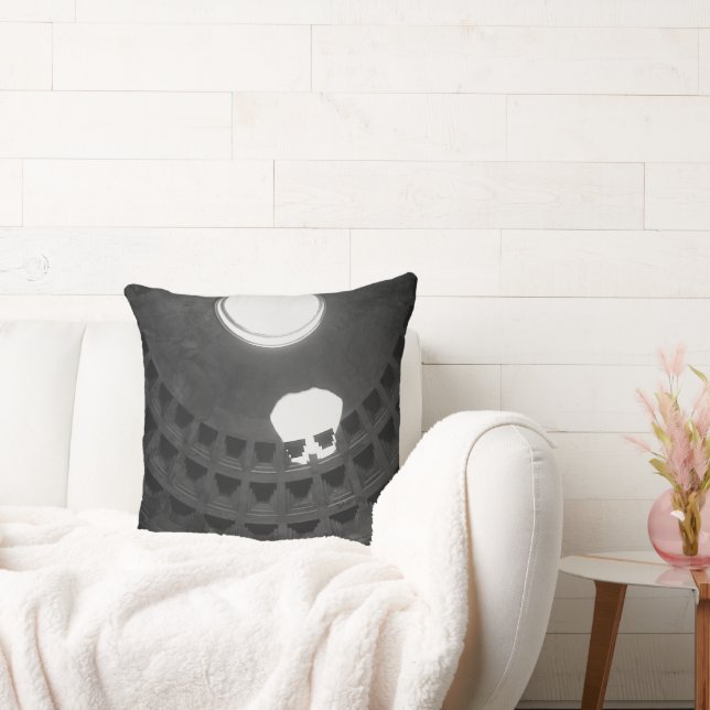 Pantheon Light Skull Rome Italy Black and White Cushion (Couch)