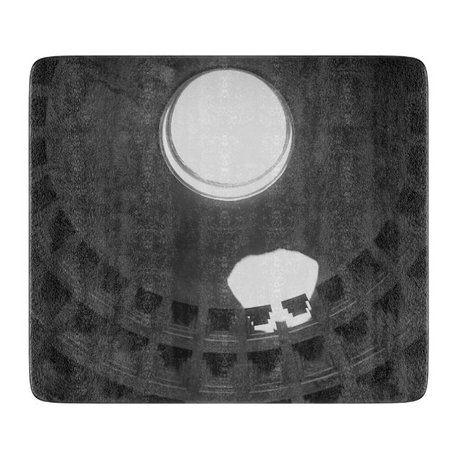 Pantheon Light Skull Rome Italy Black and White Cutting Board (Front)