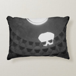 Pantheon Light Skull Rome Italy Black and White Decorative Cushion