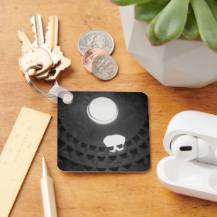 Pantheon Light Skull Rome Italy with Handwriting Key Ring