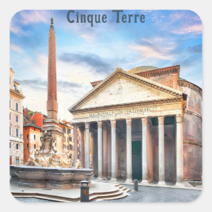 Pantheon Rome Italy Vintage Europe Travel Square Sticker