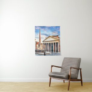 Pantheon Rome Italy Vintage Europe Travel Tapestry