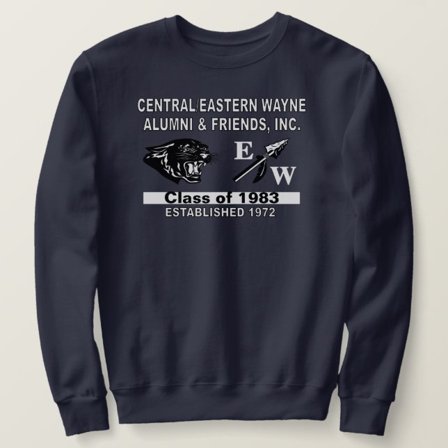 Panther and EW Navy Blue Sweatshirt (Design Front)