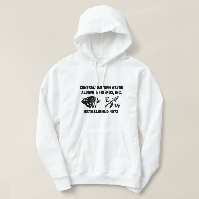 Panther and EW White Hooded Sweatshirt (Design Front)