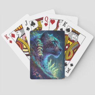 Panther Animal Portrait Painting Wildlife Outdoors Playing Cards