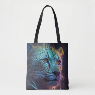 Panther Animal Portrait Painting Wildlife Outdoors Tote Bag