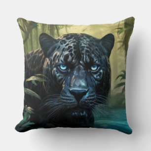 Panther Animal Wildlife Wilderness Colourful Art Cushion