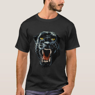 Panther  Black Cat angry teeth growl vintage anima T-Shirt