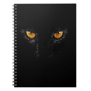 PANTHER, BLACK, NIGHT SPIRAL NOTEBOOK