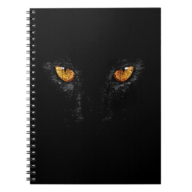 PANTHER, BLACK, NIGHT SPIRAL NOTEBOOK (Front)