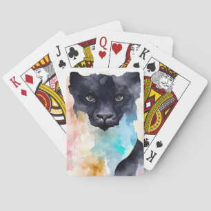 Panther Black Wild Animal Nature Watercolor Art Playing Cards