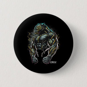 Panther Bodybuilding Fitness Gym Wear  6 Cm Round Badge
