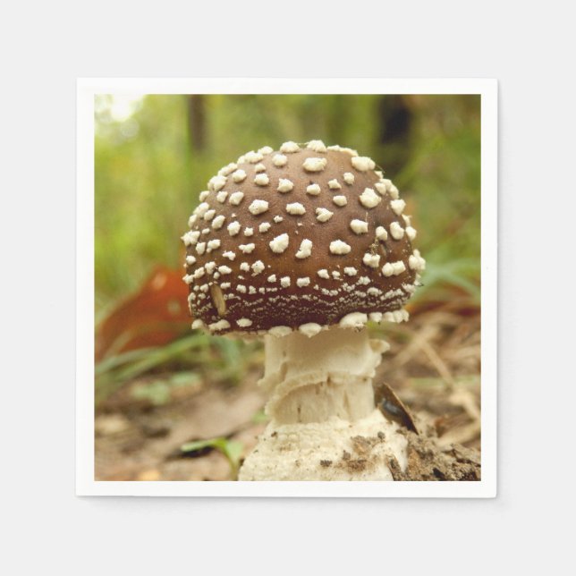 Panther Cap Mushroom Paper Napkins (Front)