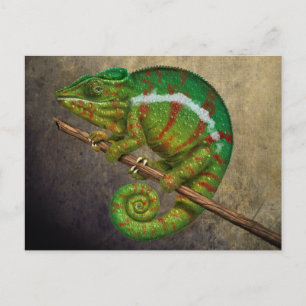 Panther Chameleon Digital Painting Postcard