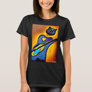 Panther Guitar Wild Animal Musician Predatory Cat  T-Shirt