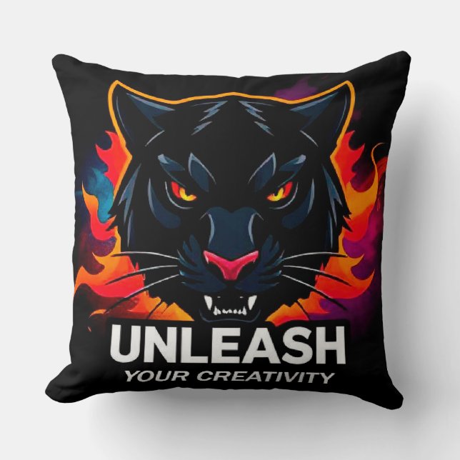 Panther Illustration Highlighting Creativity Cushion (Front)