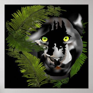 Panther in Foliage. Poster