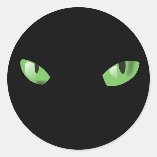 Panther, Jaguar or Cats Eyes Glowing in the Dark Classic Round Sticker (Front)
