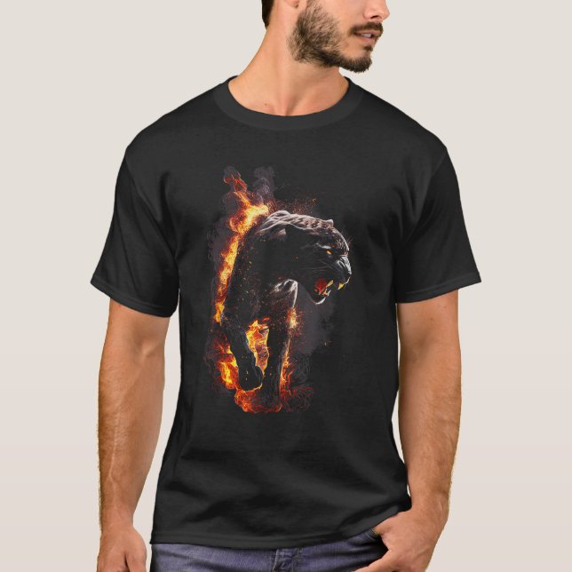 Panther Lover animal Big Cat Panther Animal black  T-Shirt (Front)