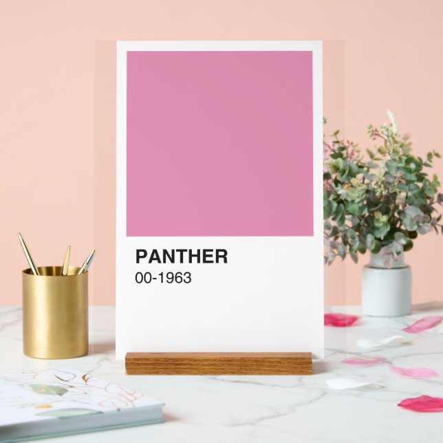 Panther Movie Pink - White Background Acrylic Sign (Wedding)