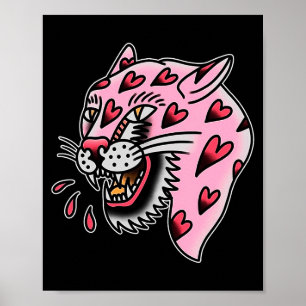 Panther Nk X Heart Love Traditional Premium Tri-bl Poster