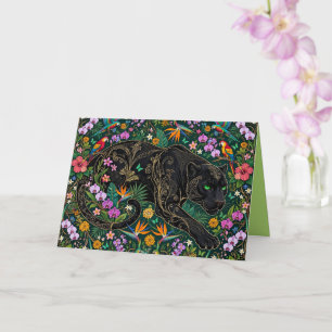 Panther on the Prowl Surreal Jungle Card