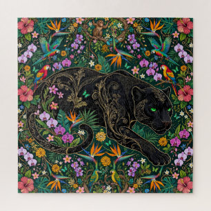 Panther on the Prowl Surreal Jungle Jigsaw Puzzle