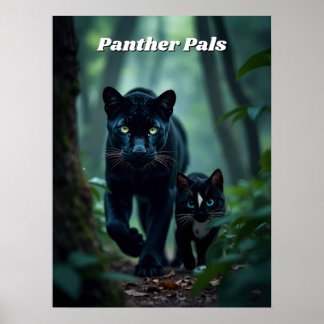 Panther Pals - Big and Small Cat Poster