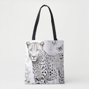 Panther Peaceful Nature Prairie Sketch Drawing Art Tote Bag