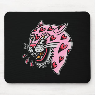 Panther Pink X Heart Love Traditional Flash Premiu Mouse Pad