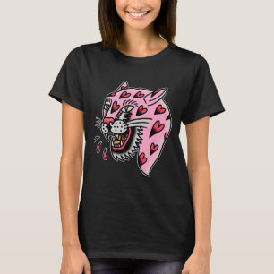 Panther Pink X Heart Love Traditional Flash Premiu T-Shirt