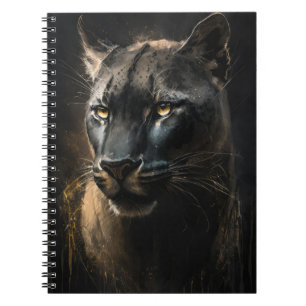 Panther Portrait Animal Nature Wildlife Painting Notebook