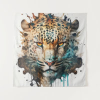 Panther Portrait Animal Painting Wildlife Outdoors