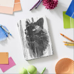 Panther Portrait iPad Pro Cover<br><div class="desc">Still Cat I by Annie Warren. This art features a beautiful black-and-white watercolor portrait of a panther. | 164412Z</div>