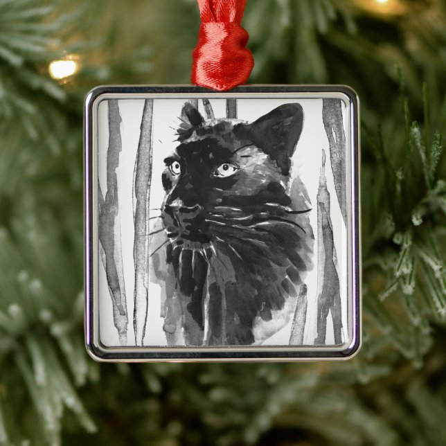Panther Portrait Metal Tree Decoration (Tree)