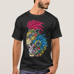 Panther Skull Huichol Mexican Ocelot Quetzal ON BA T-Shirt