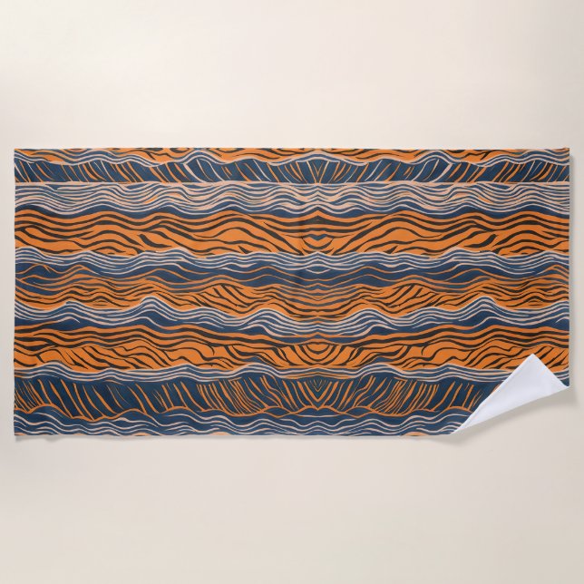 Panther Spots Animal Skin pattern Beach Towel (Front)