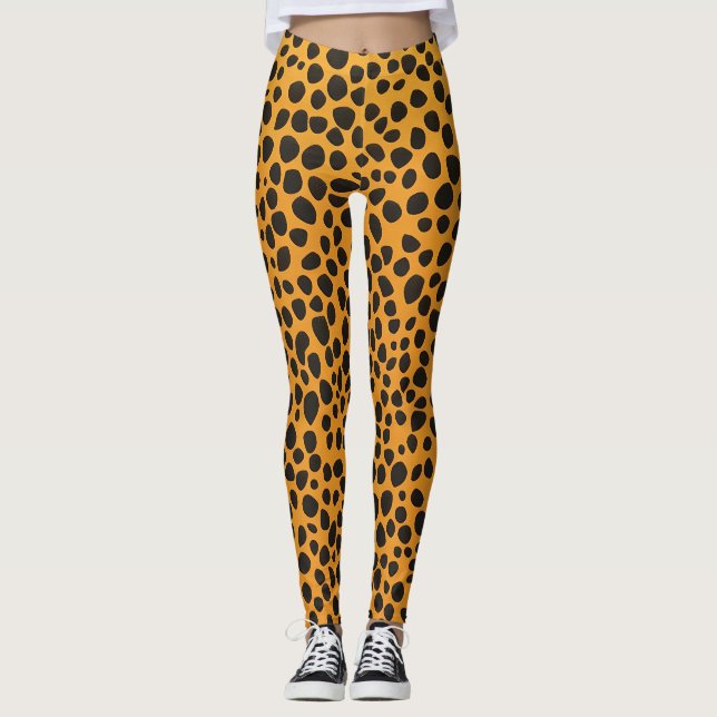 Panther Spots Animal Skin pattern Leggings (Front)