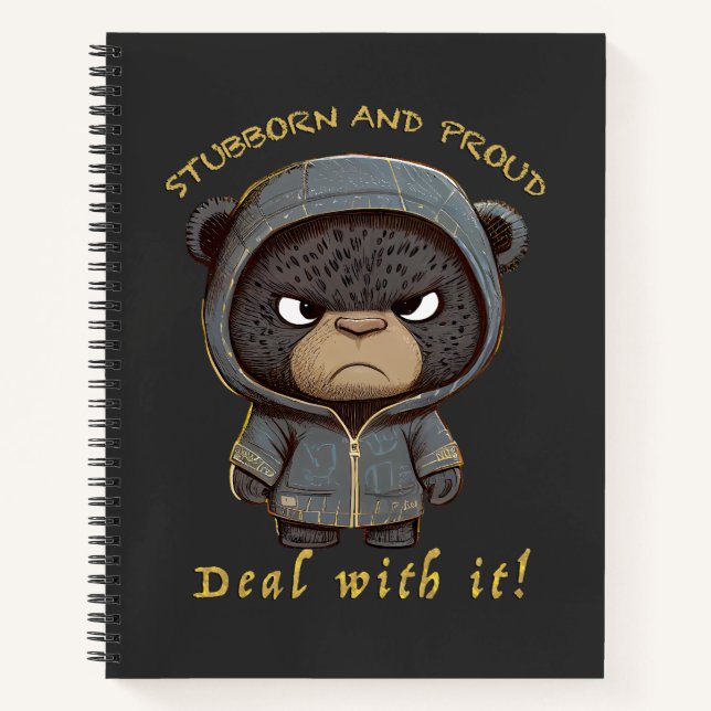 Panther Stubborn Deal With It Cute Adorable Funny  Notebook (Front)