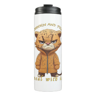 Panther Stubborn Deal With It Cute Adorable Funny  Thermal Tumbler