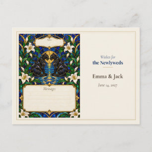 Panther Wedding Guest Book Wishes Postcard