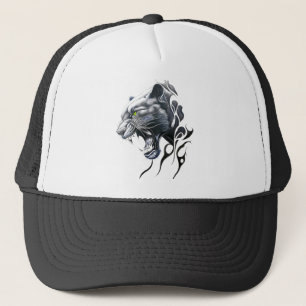Panther Wild Animal Nature Illustration Art Tattoo Trucker Hat